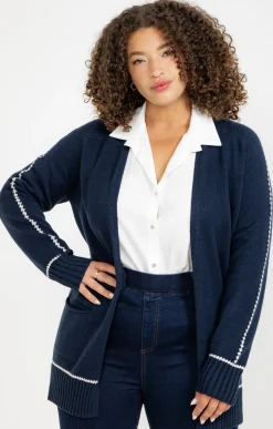 Cardigan avec détail contrasté