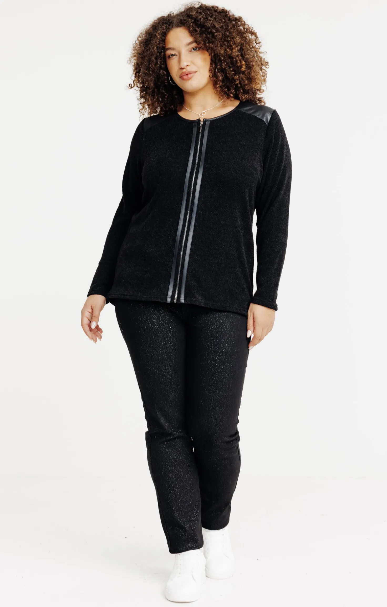 Cardigan uni zippé