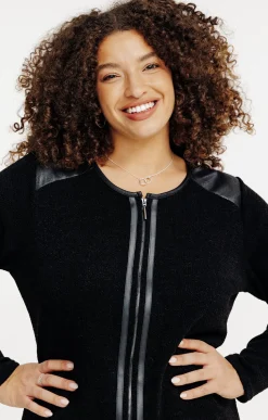 Cardigan uni zippé