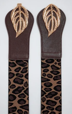 Ceinture large élastique panthère