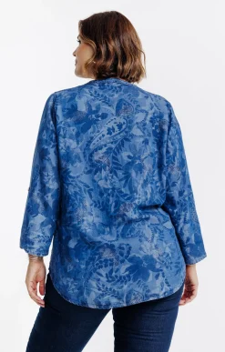 Chemise en jean avec glitter