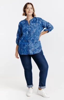 Chemise en jean avec glitter