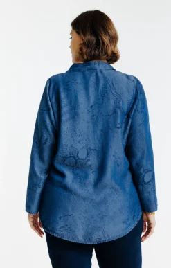 Chemise en jean imprimée