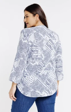 Chemise en lin imprimé bandana