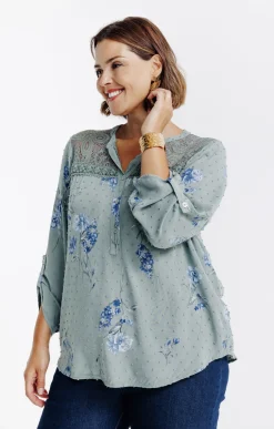 Chemise imprimée avec plumetis