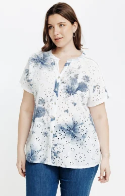 Chemise manches courtes avec broderies