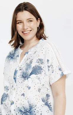 Chemise manches courtes avec broderies