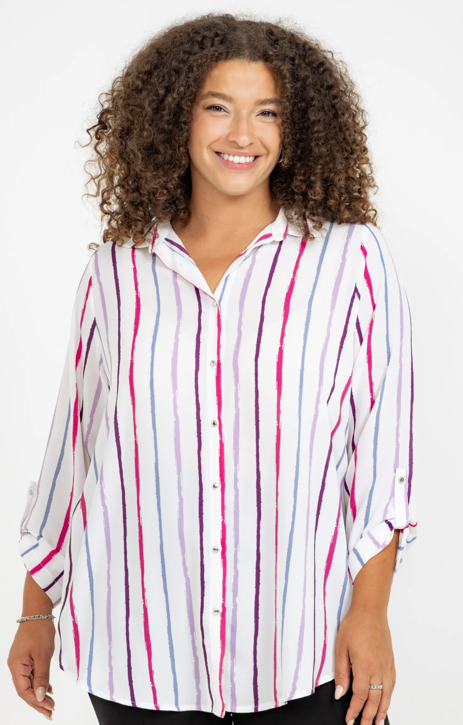 Chemise rayée multicolore