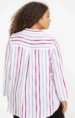 Chemise rayée multicolore