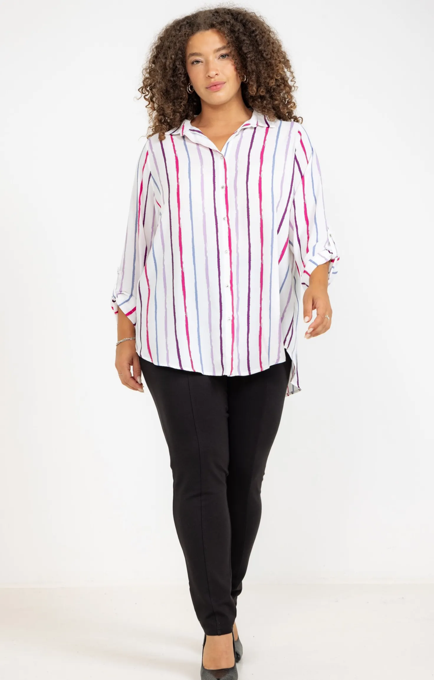 Chemise rayée multicolore