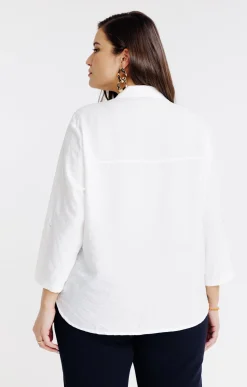 Chemise unie manches 3/4