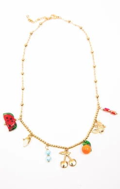 Collier avec pendentifs fruits