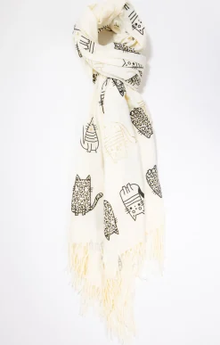 Foulard imprimé chat matière douce