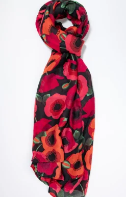 Foulard imprimé coquelicots