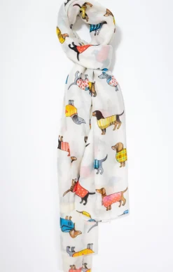 Foulard léger imprimé teckel