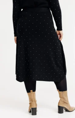 Jupe maille chaude strass all over