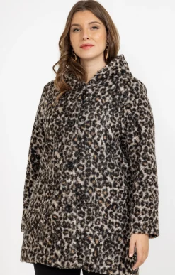 Manteau bouclette imprimé léopard
