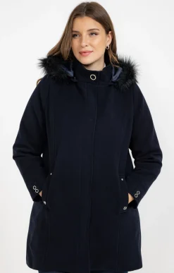 Manteau mi-long à capuche
