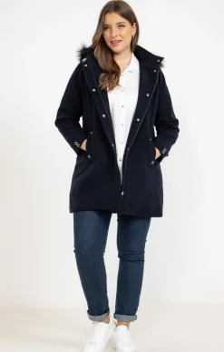 Manteau mi-long à capuche