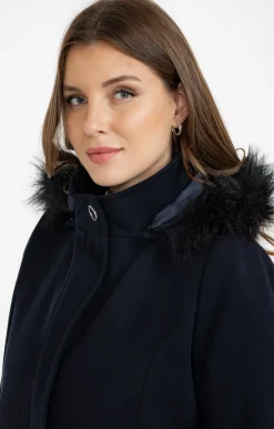 Manteau mi-long à capuche