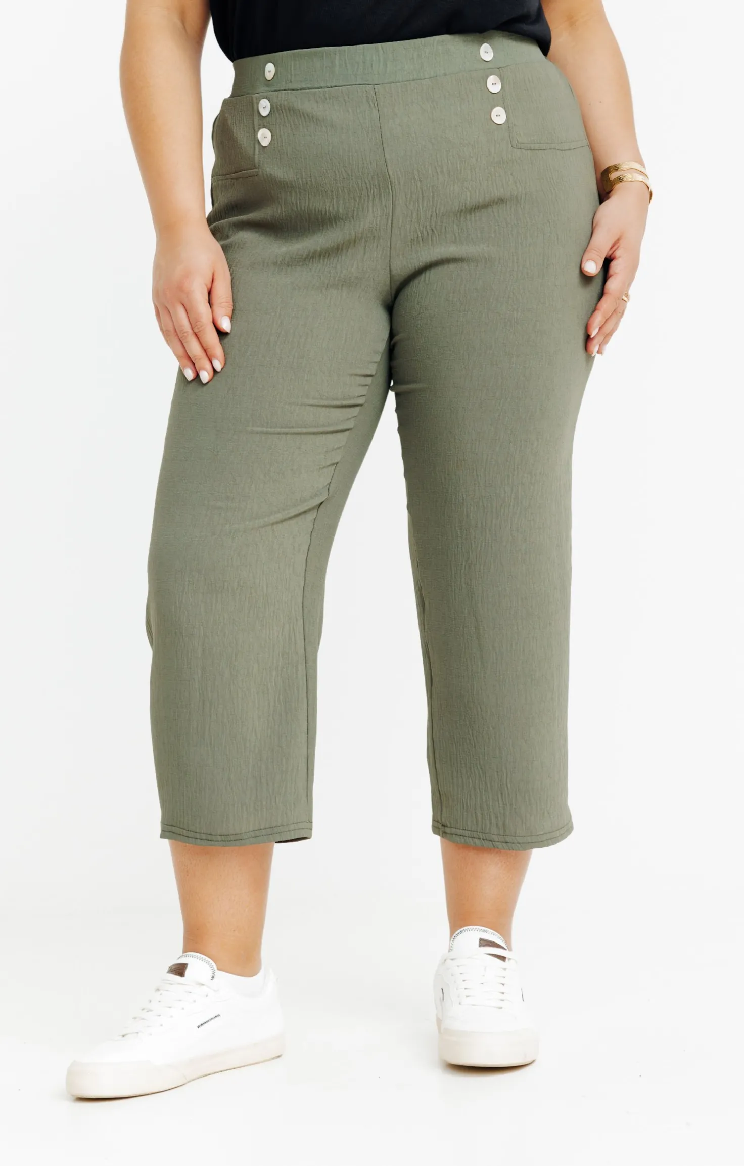 Pantacourt fluide boutons nacre