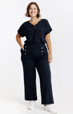 Pantalon chic à boutons