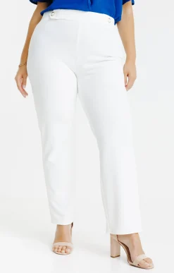 Pantalon droit ceinture avec boutons