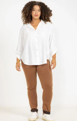 Pantalon droit effet satin