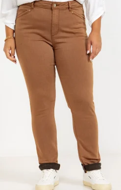 Pantalon droit effet satin