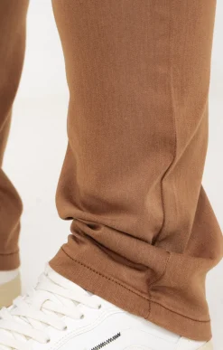 Pantalon droit effet satin