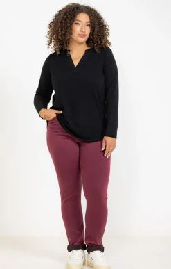 Pantalon droit effet satin