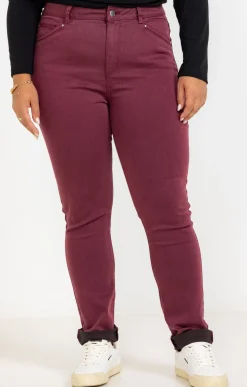 Pantalon droit effet satin