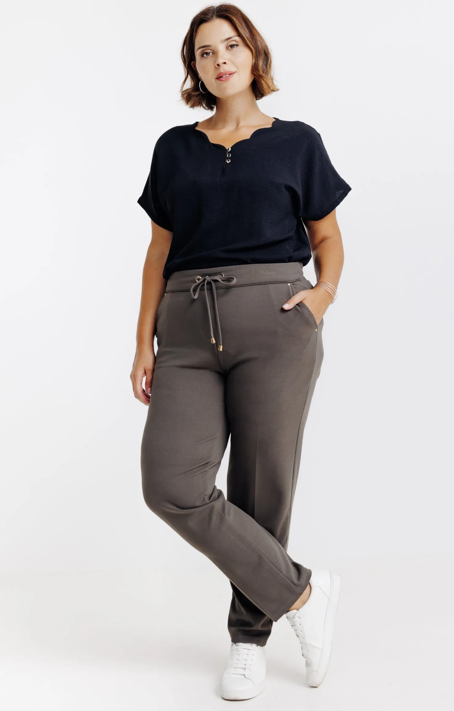 Pantalon droit style jogging