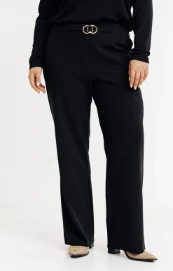 Pantalon large uni à boucle