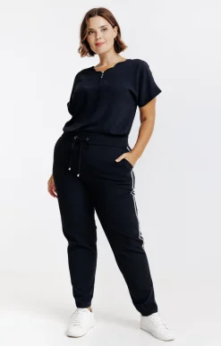 Pantalon style jogging bande paillette