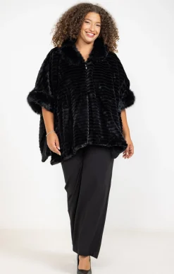 Poncho doux fausse fourrure