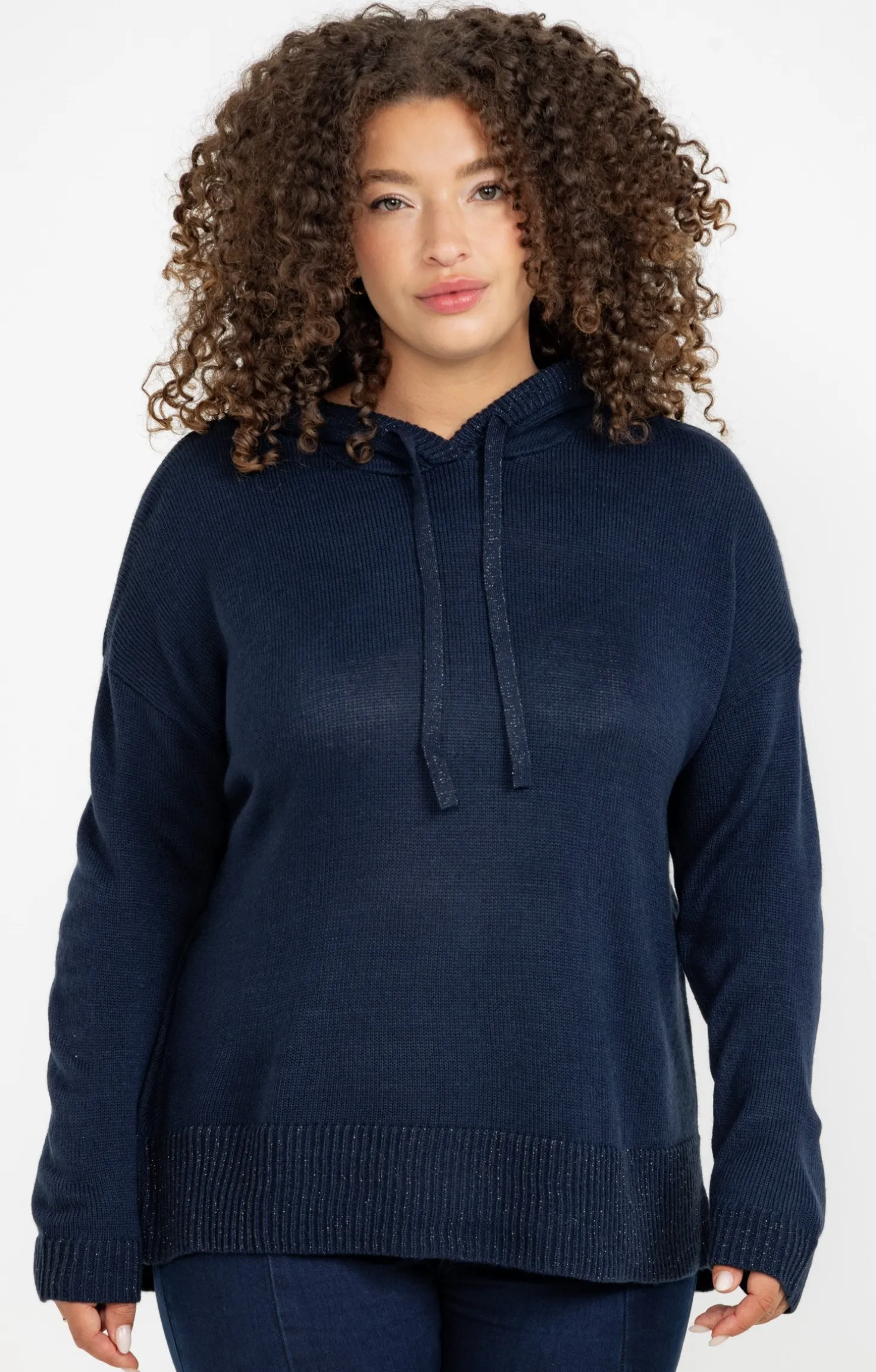 Pull à capuche avec détails lurex