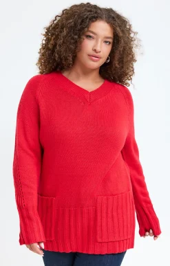 Pull col V avec poches