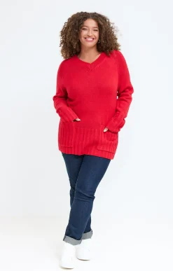 Pull col V avec poches