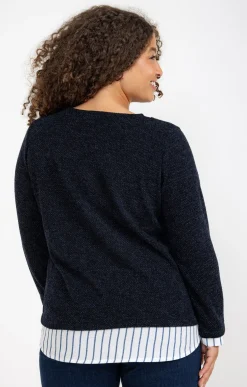Pull 2-en-1 avec empiècement à rayures