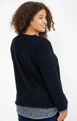 Pull 2-en-1 avec empiècement filet