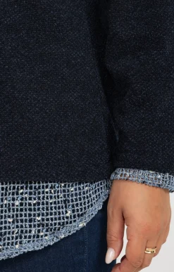 Pull 2-en-1 avec empiècement filet