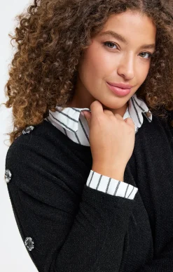 Pull 2-en-1 avec empiècement rayé