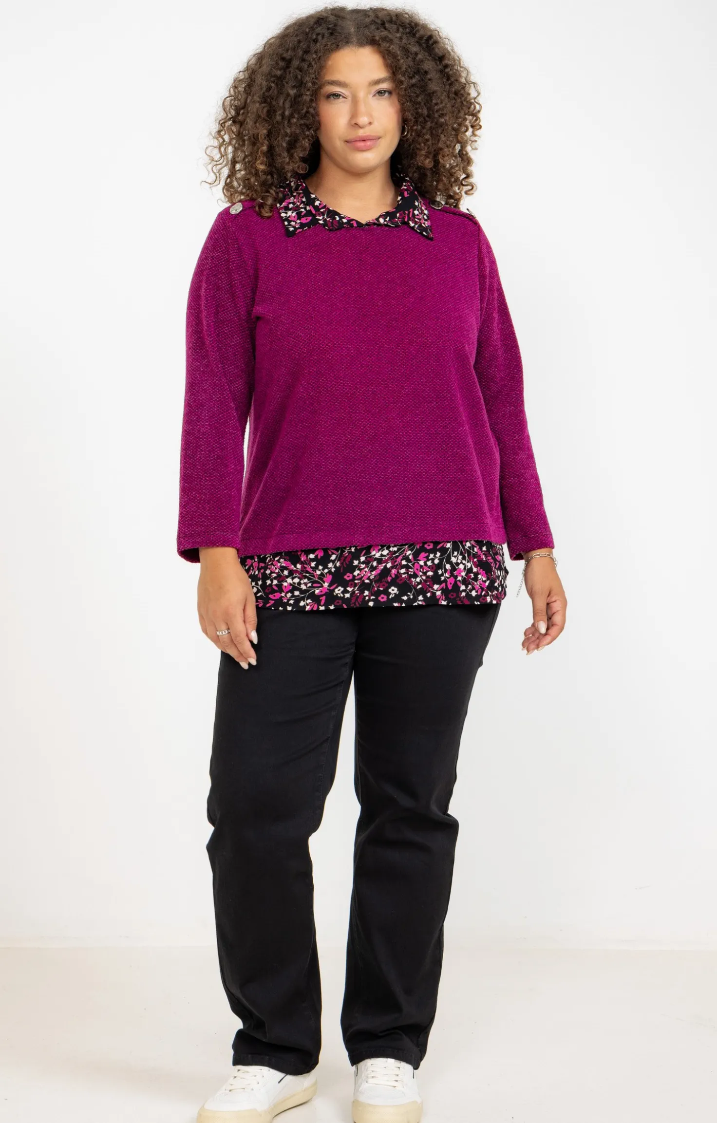 Pull 2-en-1 avec fil lurex