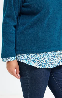 Pull 2-en-1 empiècement fantaisie