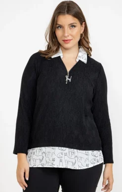Pull 2-en-1 imprimé chat