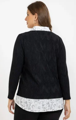 Pull 2-en-1 imprimé chat