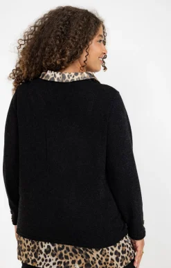 Pull 2-en-1 imprimé léopard