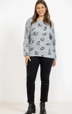 Pull imprimé chiens