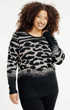 Pull léopard à paillettes